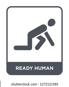 ready human icon vector on white background, ready human trendy filled icons from Feelings collection, ready human simple element illustration