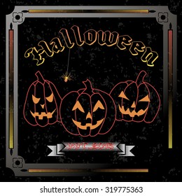 Ready invitation for Halloween, Jack lamp