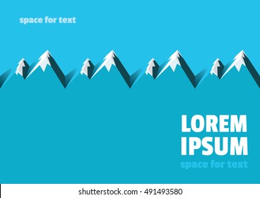 Ready layout with mountains.Snow-covered mountains. Promotional poster of a travel company. Memo tourist. Protecting wildlife. Sign of the mining industry. Poster Ski Resorts. Tourist Map.