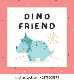 Ready made dinosaur poster, cute dinosaur vector, cute dinosaur illustration,dinosaur print, dino