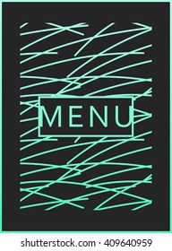 Ready menu design. Monogram style  background
