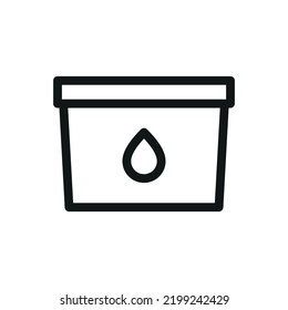 Ready Mixed Mortar Isolated Icon, Glue Bucket Vector Icon With Editable Stroke