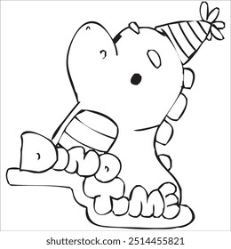 LISTO PARA LA FIESTA DINO VECTOR