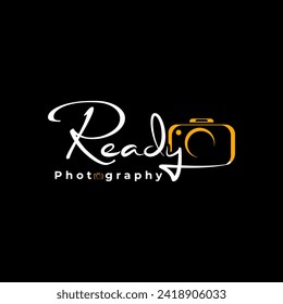 Ready Photography camera logo, modern photography signature logo icon vector Design