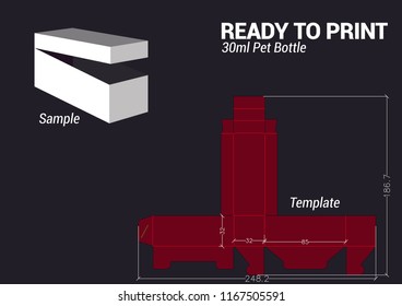 Ready to print 30ml pet bottle clapper board concept box