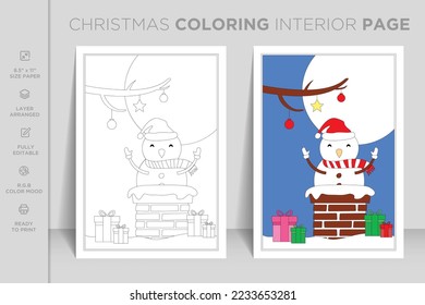 Ready to print complete Christmas coloring book interior page