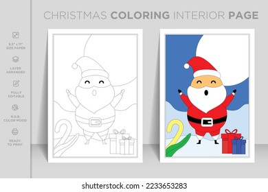 Ready to print complete Christmas coloring book interior page