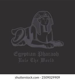 ready to print design on t shirt.Egyptian Pharaoh