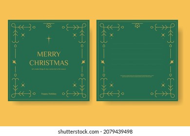 Ready To Print Merry Christmas Greeting Card Two sheets Happy Holiday