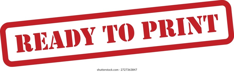 Ready to print red stamp on white background