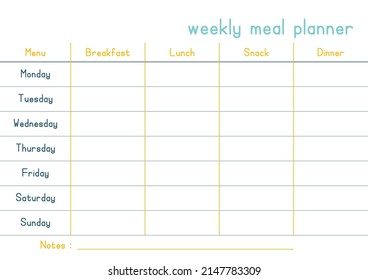 Ready To Print Weekly Meal Planner