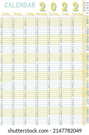Ready to Print Yearly Calendar Planner 2022