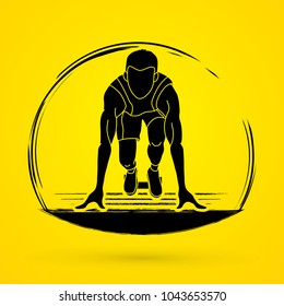 Ready to run, Athlete runner shape graphic vector