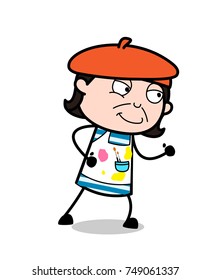 Ready to Run - Cartoon Artist Vector Illustration