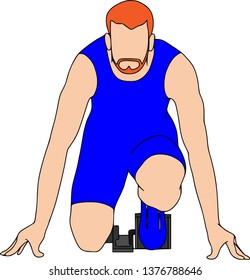 Ready to run, people training, physical workout exercise. Sports equipments, vector characters isolated