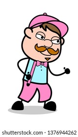 Ready to Run - Retro Delivery Man Vendor Vector Illustration