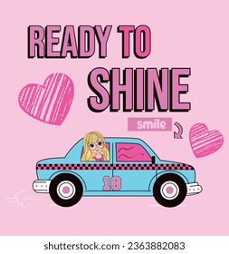 ready to shine girl car fashion smile