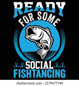 Ready for some social fishtailing Fishing t shirt and mug design vector illustration