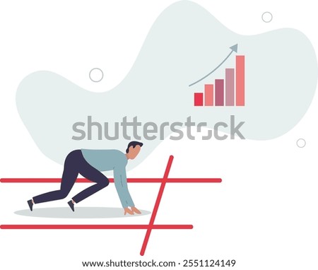 Ready to start business, begin new job or preparation for work, focus and willingness concept.flat characters.
