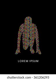 Ready to start running, designed using colorful mosaic pattern graphic vector.