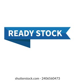 Ready Stock In Blue Rectangle Ribbon Shape For Sale Advertisement Business Marketing Social Media Information

