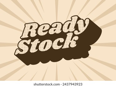 Ready stock. Text effect design in 3 dimension style in vintage color