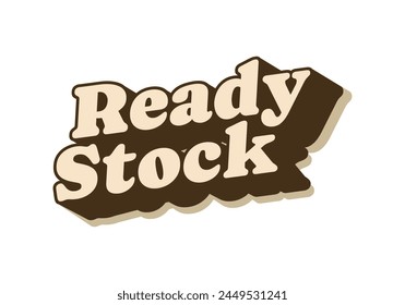 Ready stock. Text effect design in 3 dimension style in vintage color