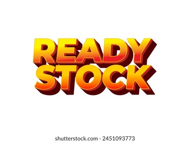 Ready stock. Text effect design in 3 dimension style in yellow red color