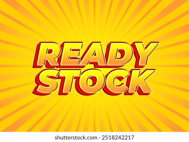 Ready stock. Text effect design in 3D look with eye catching colors