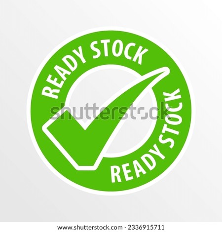 Ready stock vector circle sign with checklist icon isolated on white background. Vector illustration