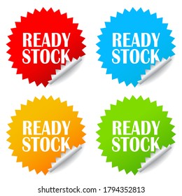 Ready stock vector stickers on white background