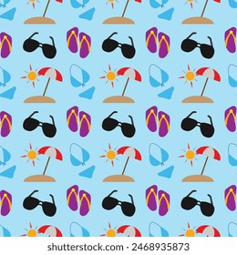 Ready For Summer Seamless Vector Pattern Design