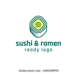 Ready sushi and ramen bar logo in green