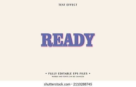 READY text effect template design style use for business brand and logo