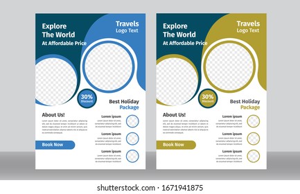 Ready to Travel template or flyer design with contact and venue details.