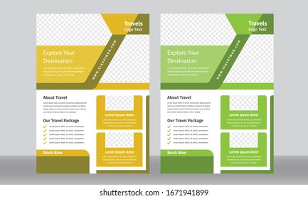Ready to Travel template or flyer design with contact and venue details.