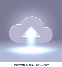 Ready to upload cloud - futuristic media  wireless technology illustration