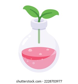 Ready to use 2d icon of botany experiment  