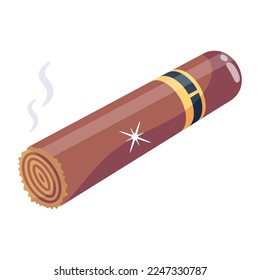 Ready to use 2d icon of cigar 