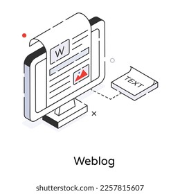 Bereit zur Verwendung des 3D-Symbols von Weblog 