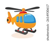 Ready to use 3d style icon of baby helicopter