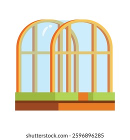 Ready to use 3d style icon of glasshouse