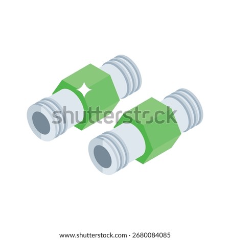Ready to use 3d style icon of pex piping system