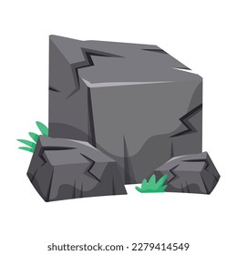 Ready to use boulder rock flat icon