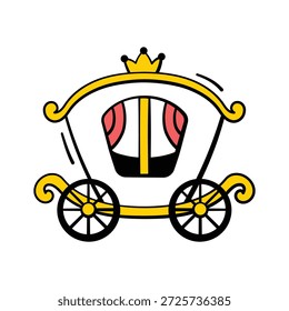 Icono de carro listo para usar, que representa el vehículo histórico tirado por caballos