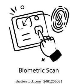 Ready to use doodle icon of biometric scan 