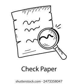 Ready to use doodle icon of check paper 