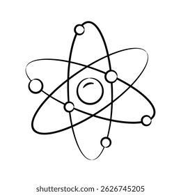 Ready to use doodle icon depicting atom structure
