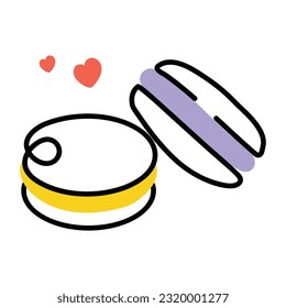 Bereit für die Verwendung des Doodle-Symbol von Makaronen