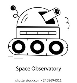 Ready to use Doodle Icon des Weltraum-Observatoriums 